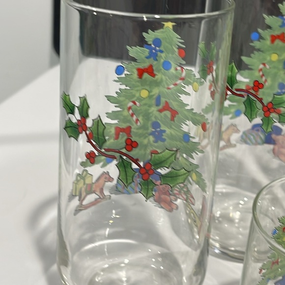 Vintage Luminarc Noel Christmas tree glasses set of 12 tumblers multi-size set - Picture 15 of 16